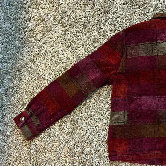 Christopher & Banks Pink,Red and Yellow Square Design Jacket Women Size Medium - Picture 8 of 11